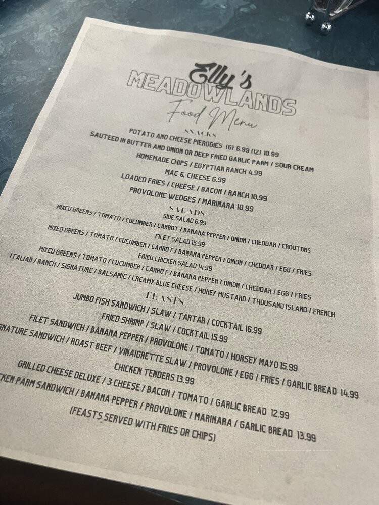 Elly's at the Meadowlands - Meadowlands, PA menu_pic