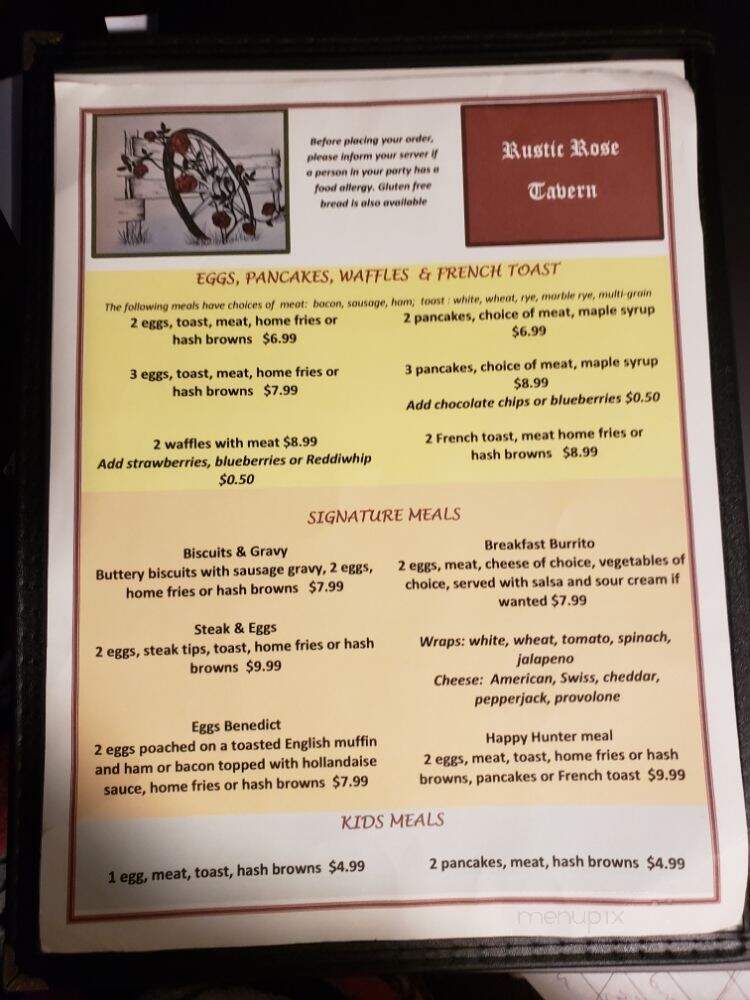 Rustic Rose Tavern - Henniker, NH menu_pic