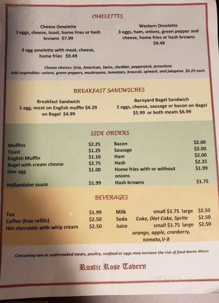 Rustic Rose Tavern - Henniker, NH menu_pic