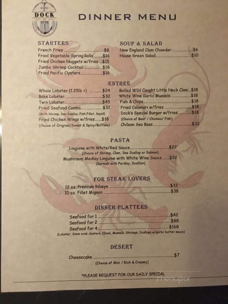 Dock 3366 - Queens, NY menu_pic
