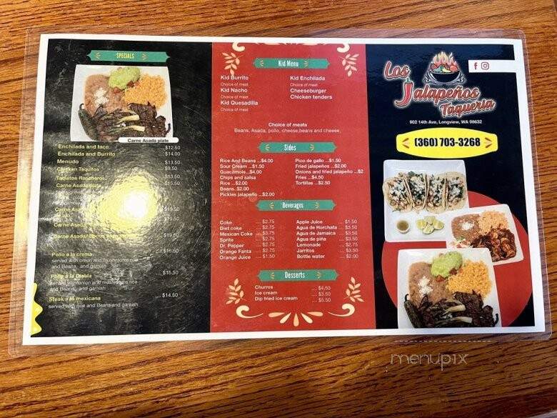 Los Jalapenos Taqueria - Longview, WA menu_pic