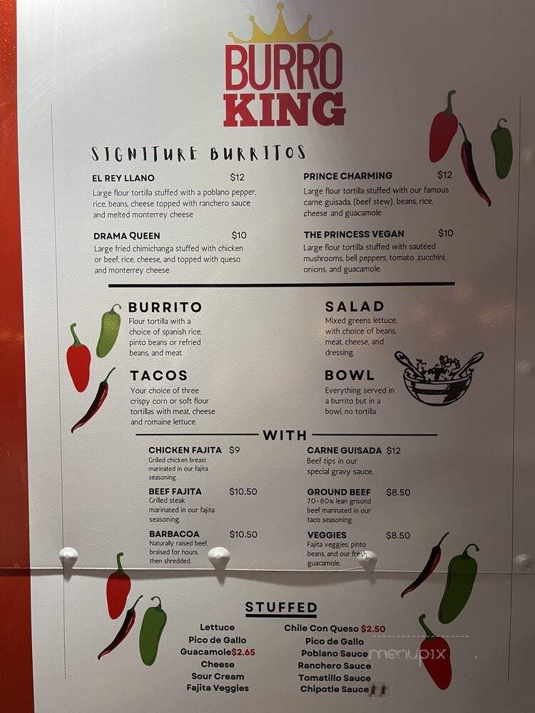 Online Menu of Burro King Mexican Grill, Lago Vista, TX