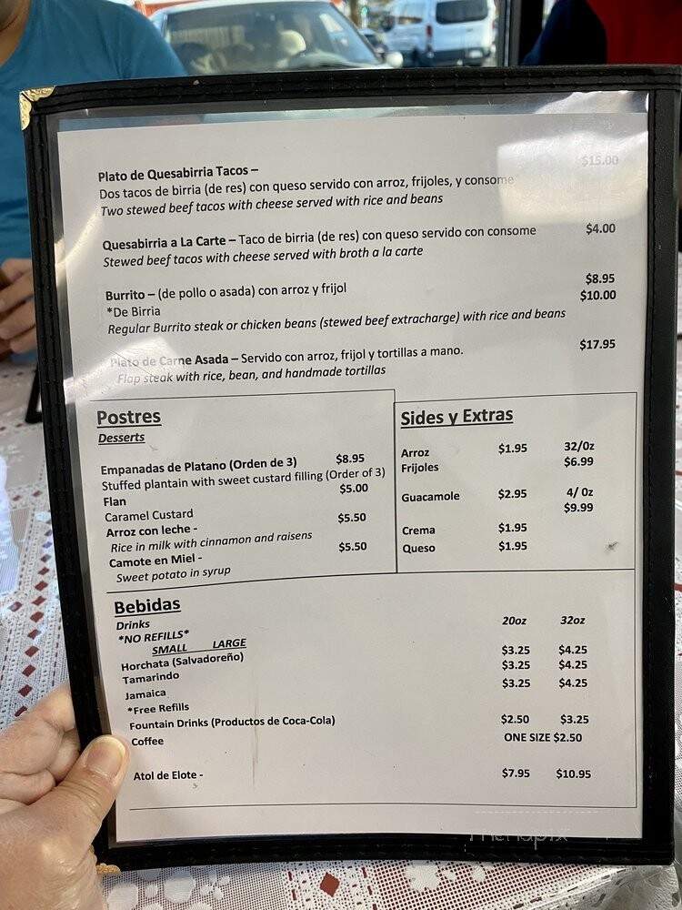 Pupusa Central - Sacramento, CA menu_pic