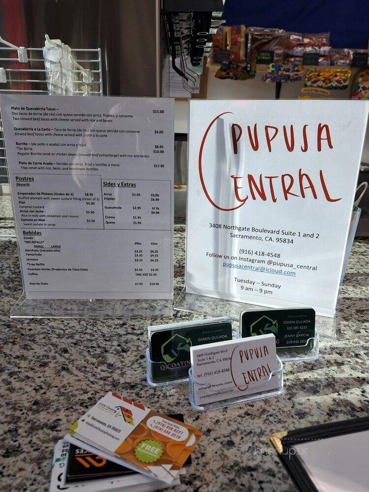 Pupusa Central - Sacramento, CA menu_pic