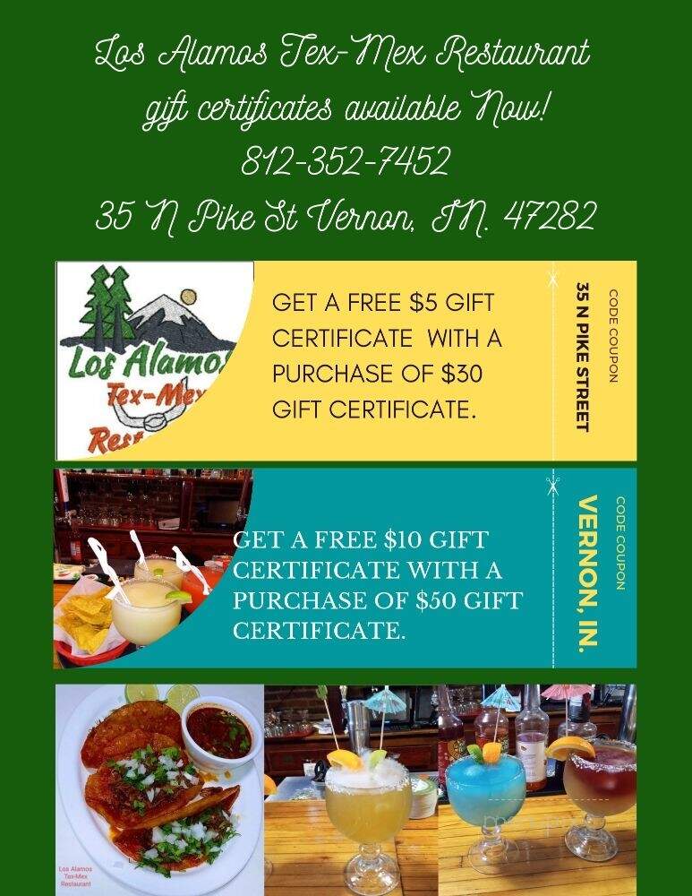Los Alamos Tex-Mex Restaurant - Vernon, IN menu_pic