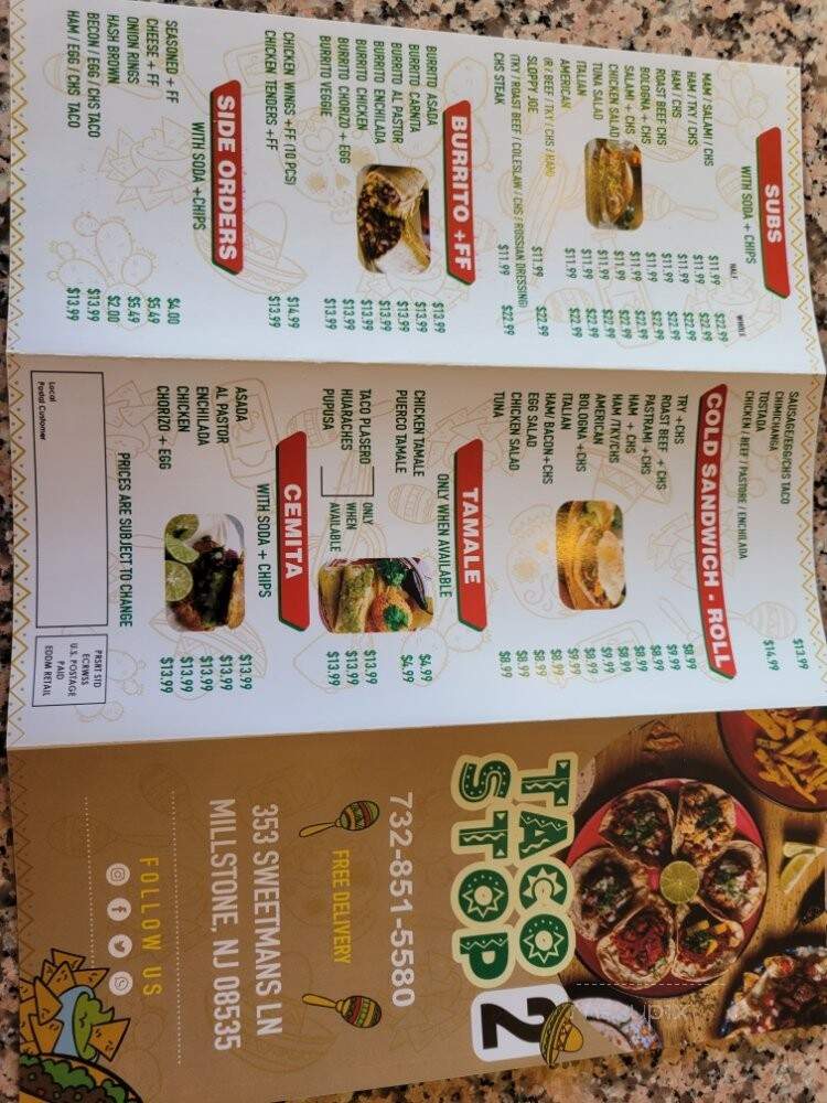 Taco Stop 2 - Millstone, NJ menu_pic