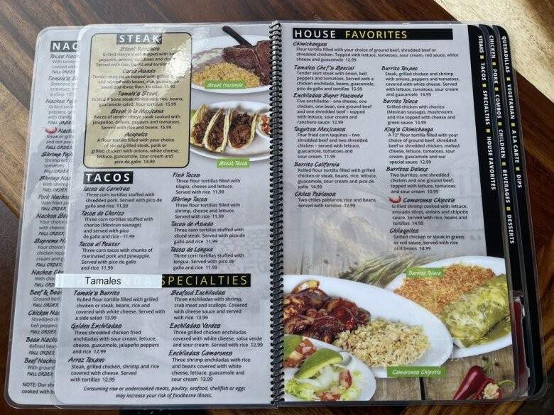Tamales Mexican Restaurant - Indianapolis, IN menu_pic