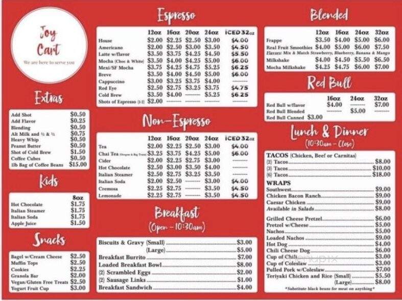 Joycart - Veneta, OR menu_pic