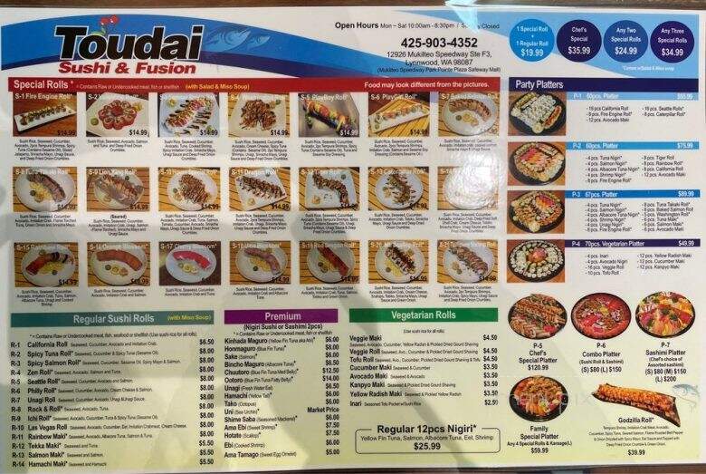 Toudai Sushi & Fusion - Lynnwood, WA