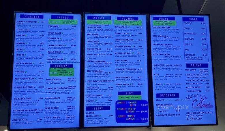 Simply Mediterranean Restaurant - Visalia, CA menu_pic