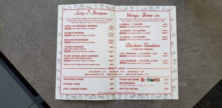 Juicy J's Burgers and Wings - Los Angeles, CA menu_pic