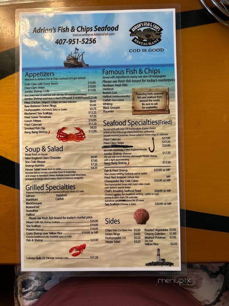 Adrians Fish and Chips - Apopka, FL menu_pic