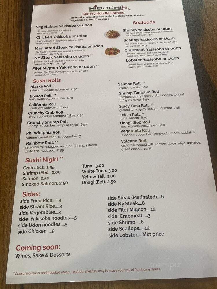 Hibachi Jr - Hendersonville, TN menu_pic