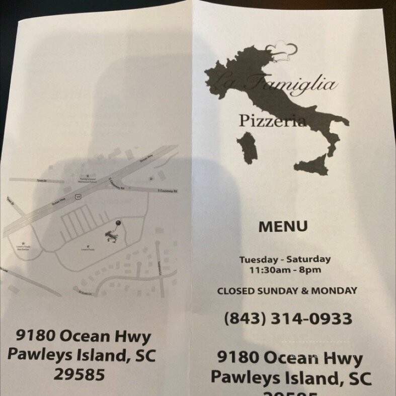 La Famiglia Pizza - Pawleys Island, SC menu_pic
