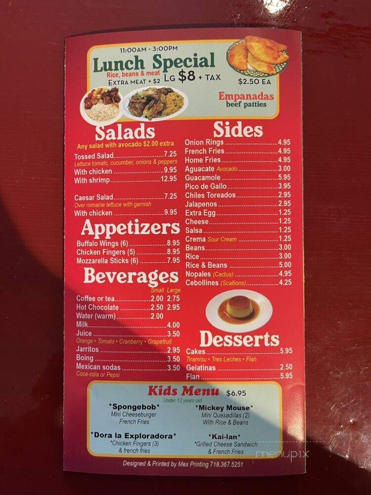 El Toro Mexican Restaurant - Kinderhook, NY menu_pic