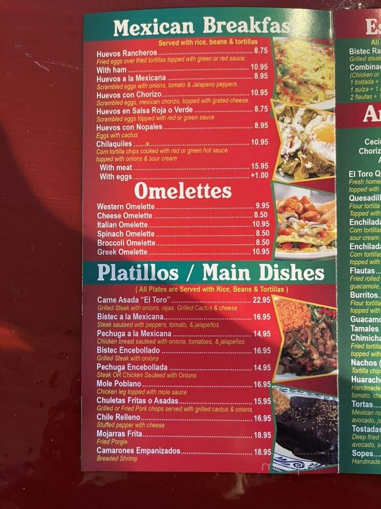 El Toro Mexican Restaurant - Kinderhook, NY menu_pic