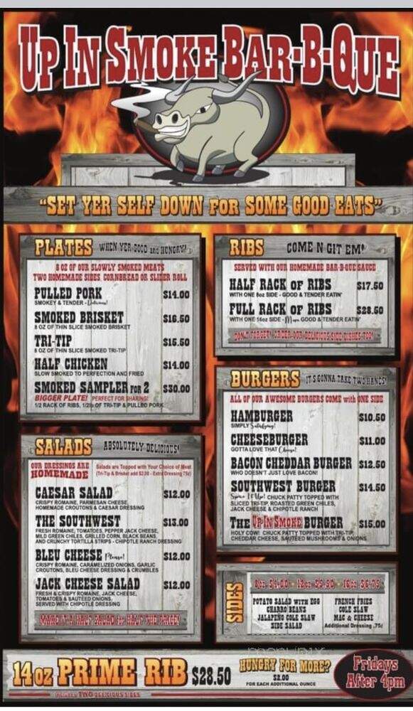 Up in Smoke BBQ - Chino Valley, AZ menu_pic