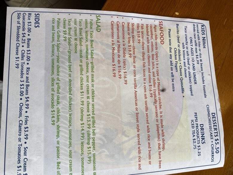 Las Palmas Mexican Restaurant - Panacea, FL menu_pic
