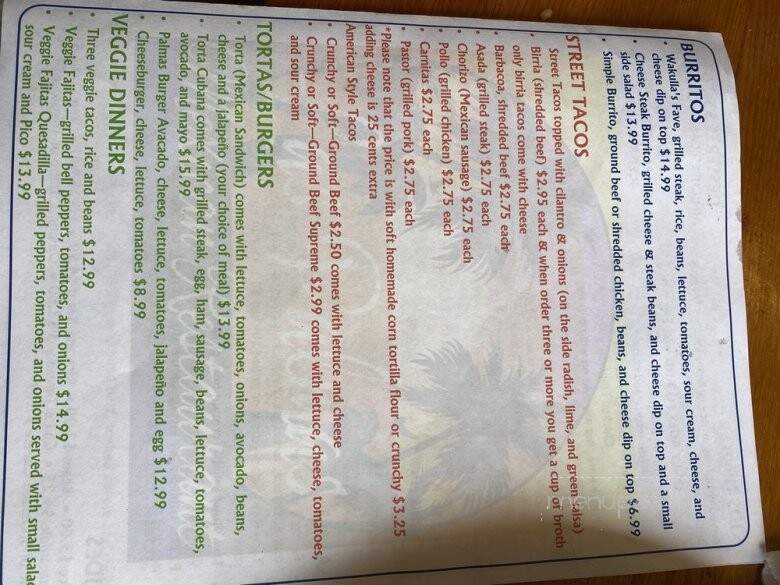 Las Palmas Mexican Restaurant - Panacea, FL menu_pic