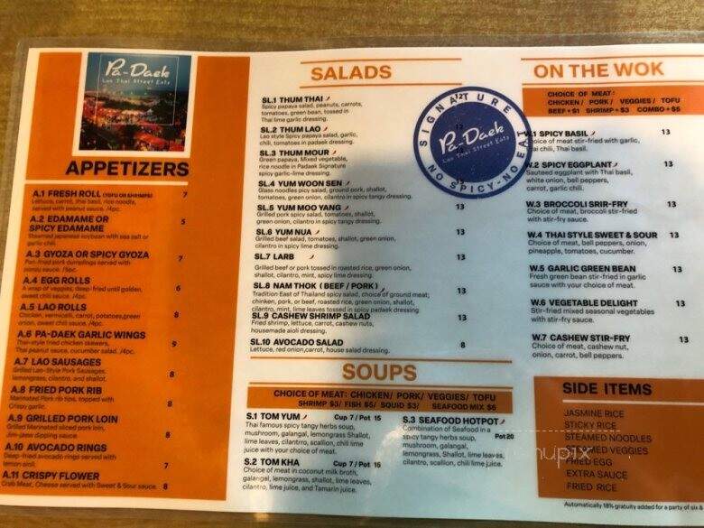 The Padaek - Irving, TX menu_pic