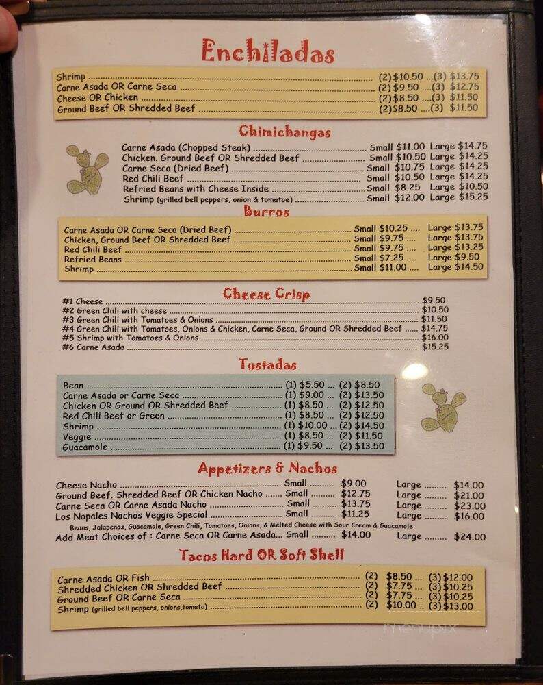 Los Nopales - Tucson, AZ menu_pic