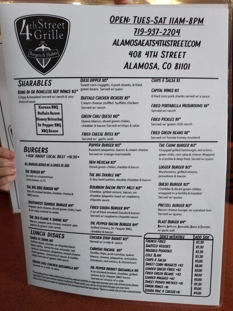4th Street Grille - Alamosa, CO menu_pic