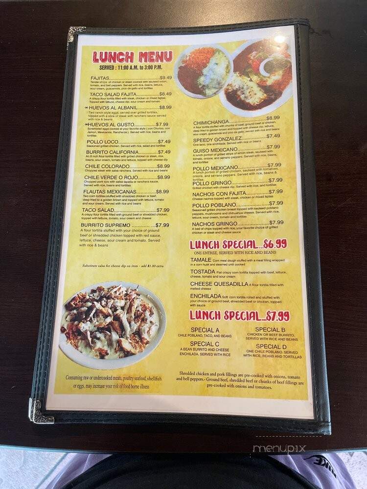 Los Amigos - Cowan, TN menu_pic