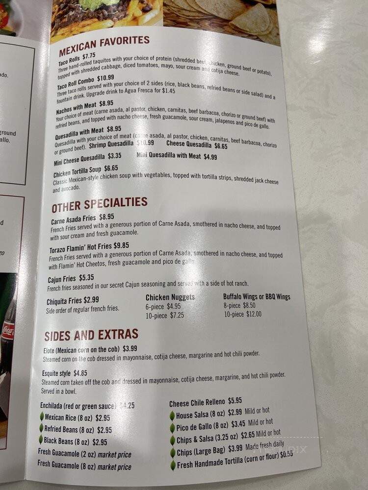 El Torazo - Huntington Beach, CA menu_pic