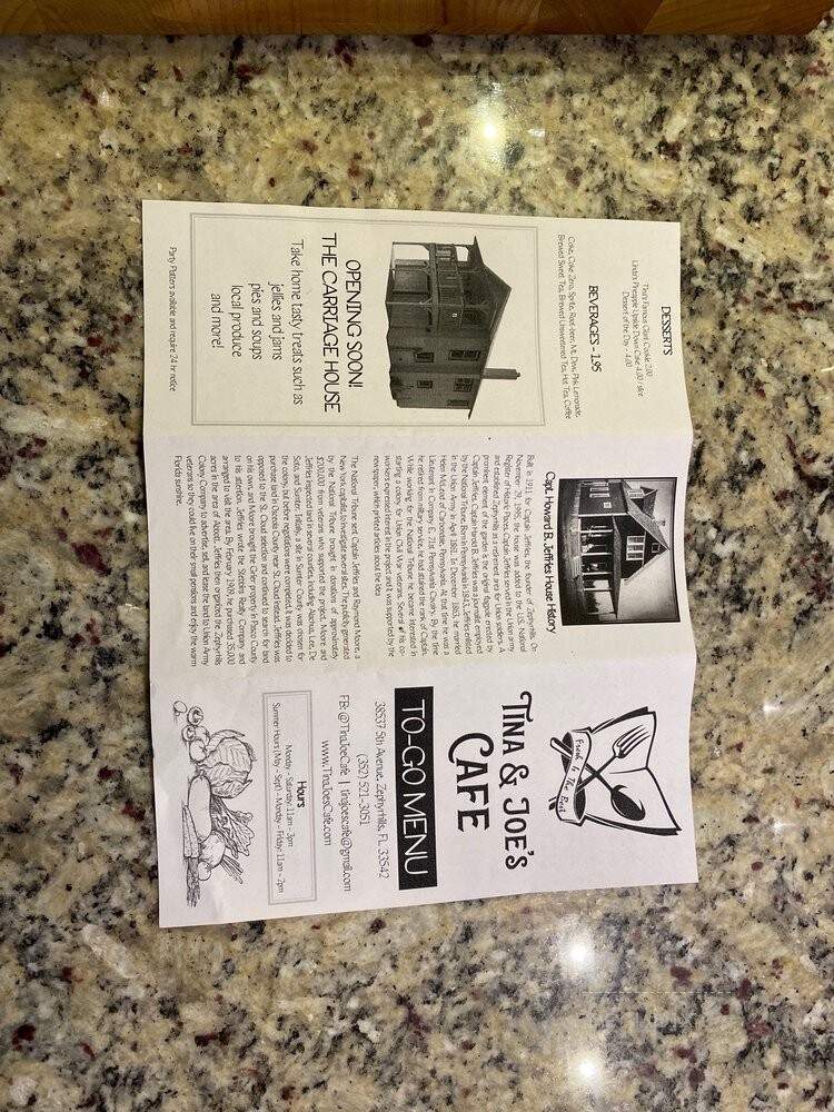 Tina and Joes Cafe - Zephyrhills, FL menu_pic
