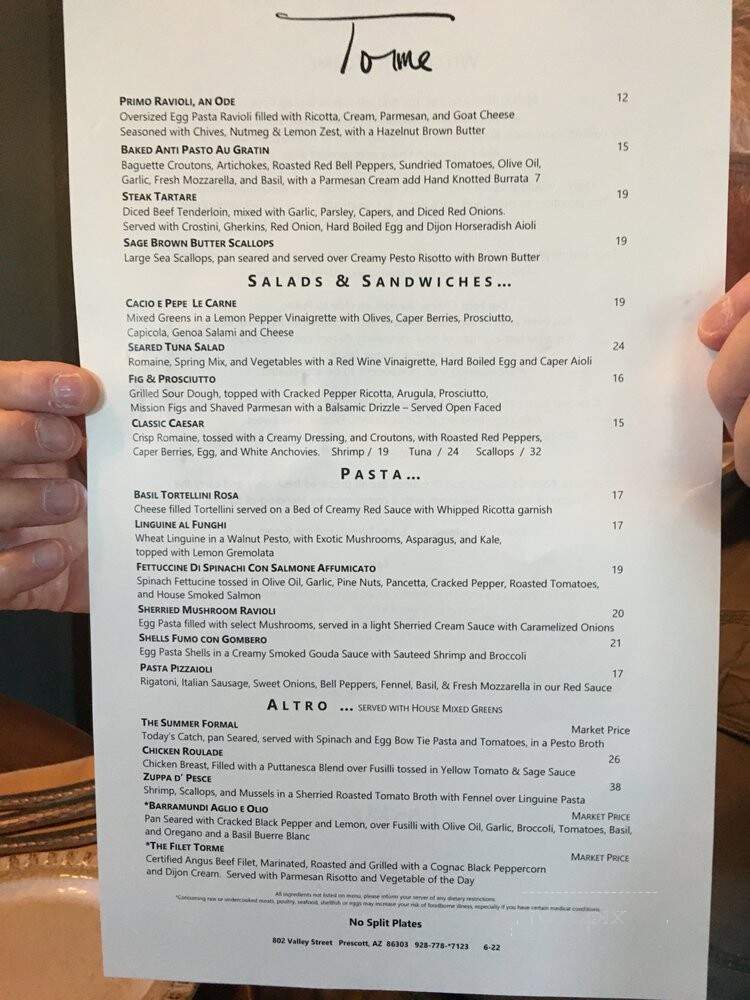Torme - Prescott, AZ menu_pic