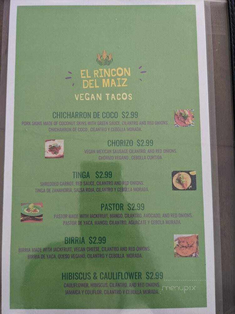 El Rincon Del Maiz - Garland, TX menu_pic