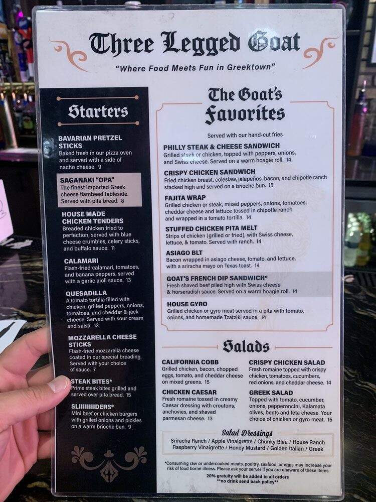 Three Legged Goat - Detroit, MI menu_pic
