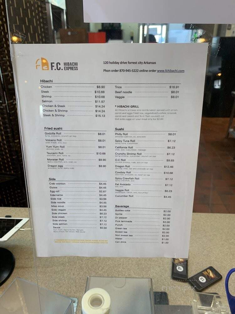 Fc Hibachi Express - Forrest City, AR menu_pic