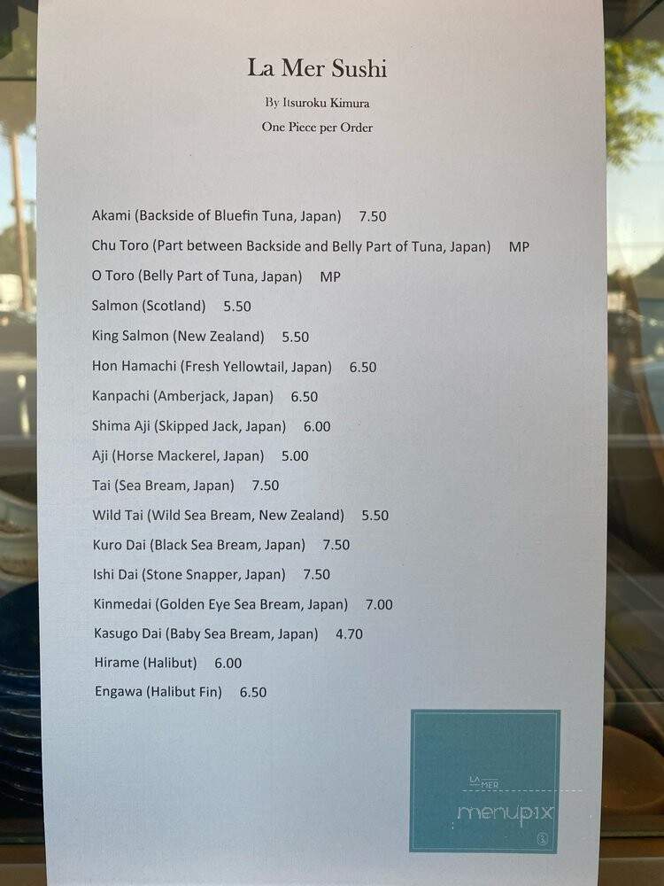 La Mer Sushi Restaurant - Los Angeles, CA menu_pic