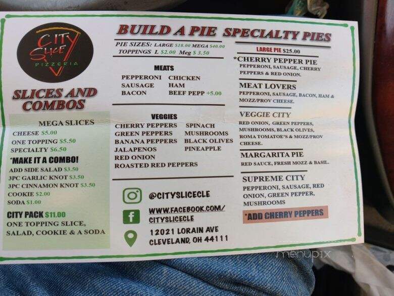 City Slice - Cleveland, OH menu_pic