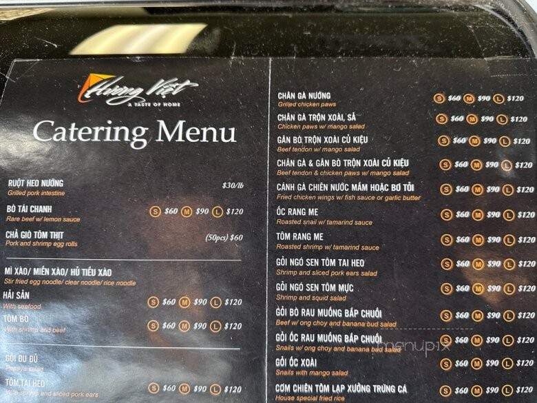 Huong Viet - Houston, TX menu_pic