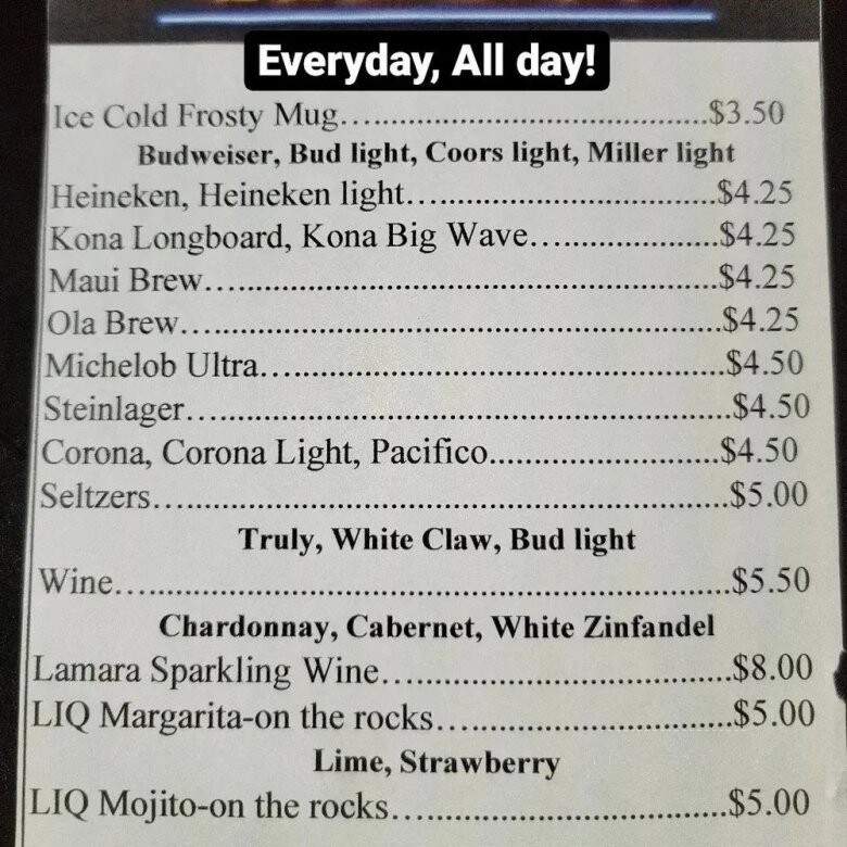 J's Fish & Grill - Kailua-Kona, HI menu_pic