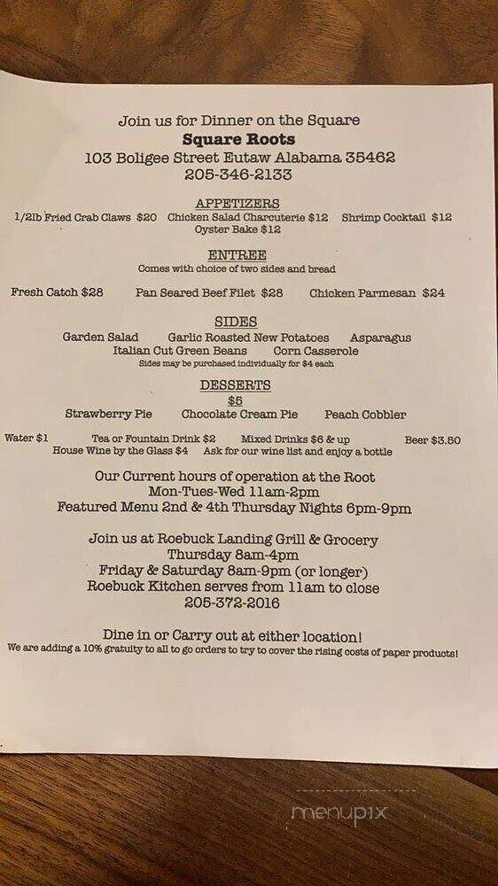 Square Roots - Eutaw, AL menu_pic