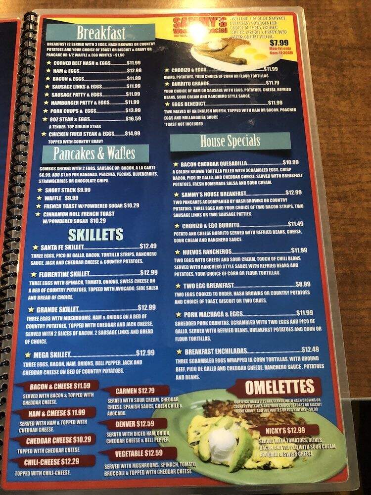 Sammy's Cafe - Claremont, CA menu_pic