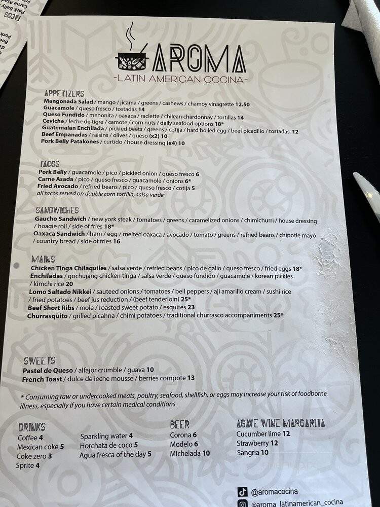 Aroma Latin American Cocina - Henderson, NV menu_pic