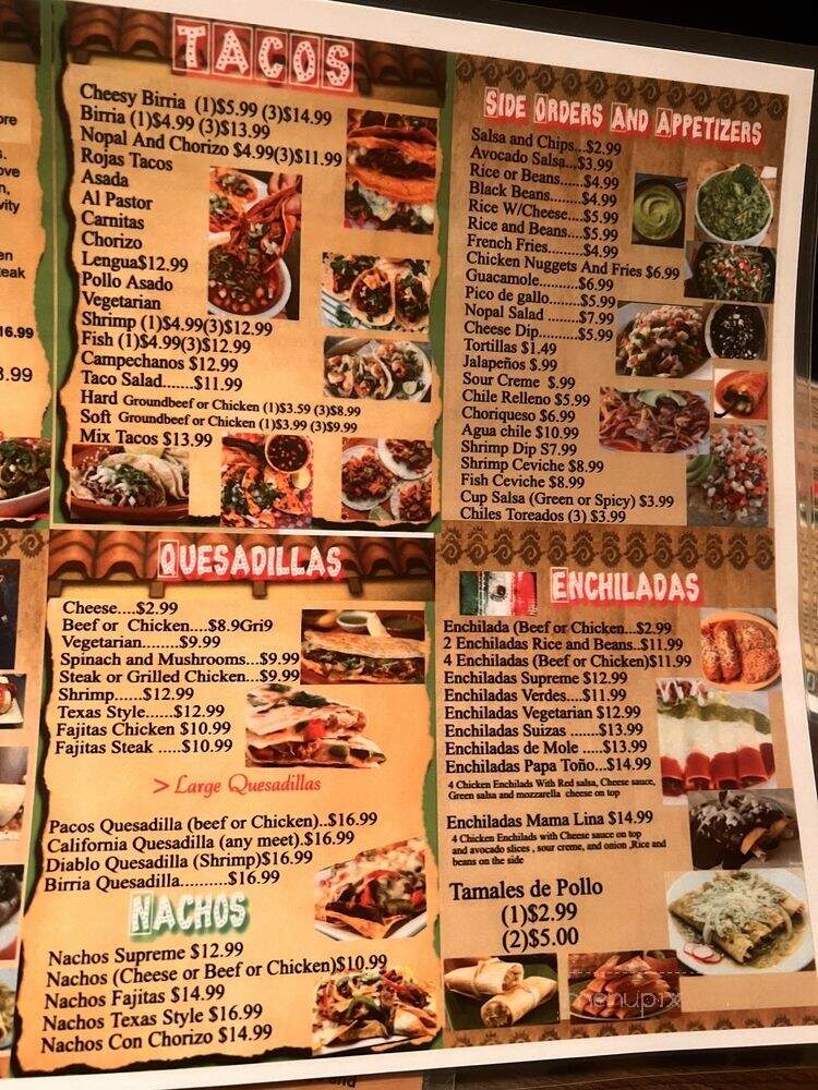 Tacos Rojas - Salem, VA menu_pic