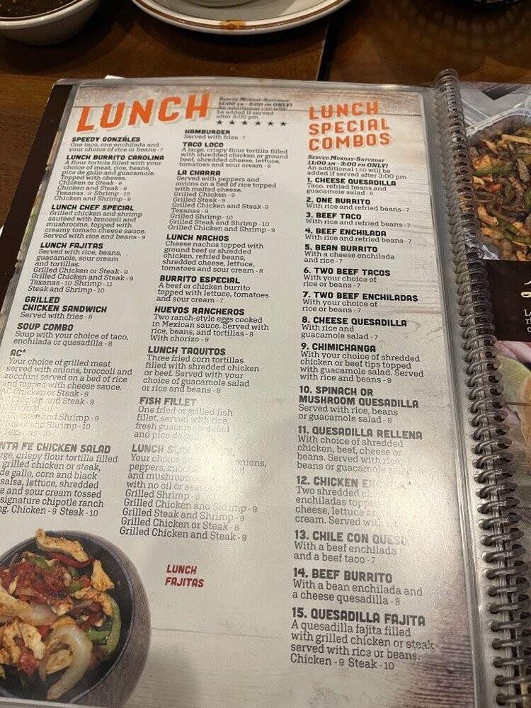Charros Mexican Restaurant - Concord, NC menu_pic