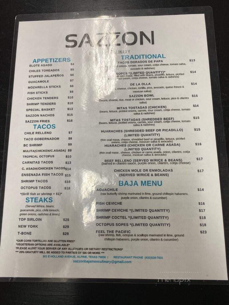 Sazzon Baja Mex Culinary - Alpine, TX