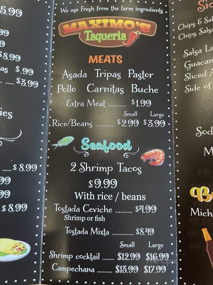 Maximo's Taqueria - Visalia, CA menu_pic