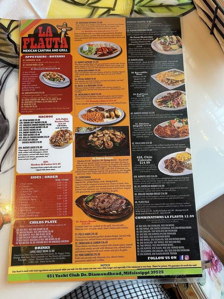 La Flauta Cantina and Grill - Diamondhead, MS menu_pic