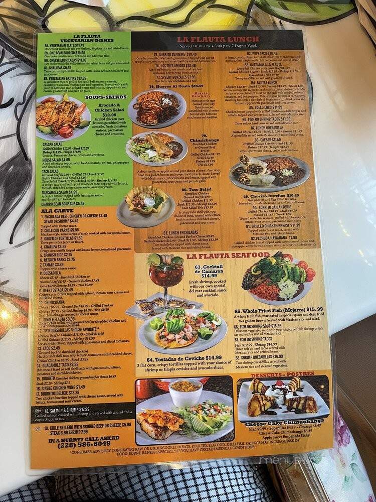 La Flauta Cantina and Grill - Diamondhead, MS menu_pic