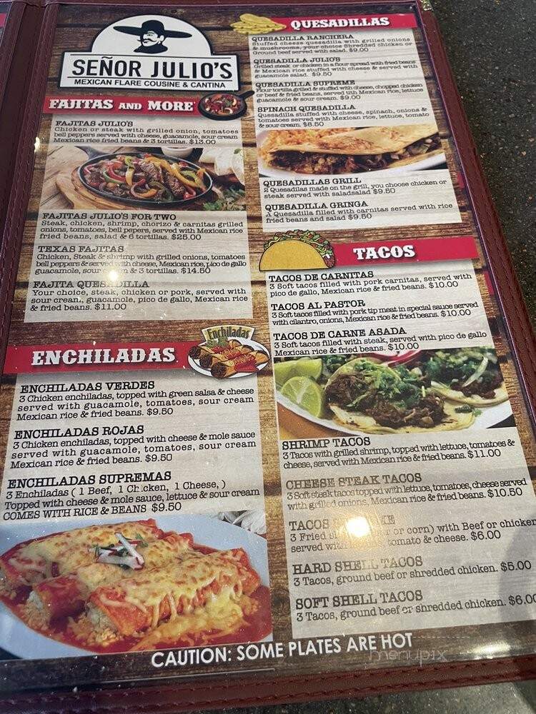Senor Julio's Mexican Flare Couisine and Cantina - Moline, IL menu_pic