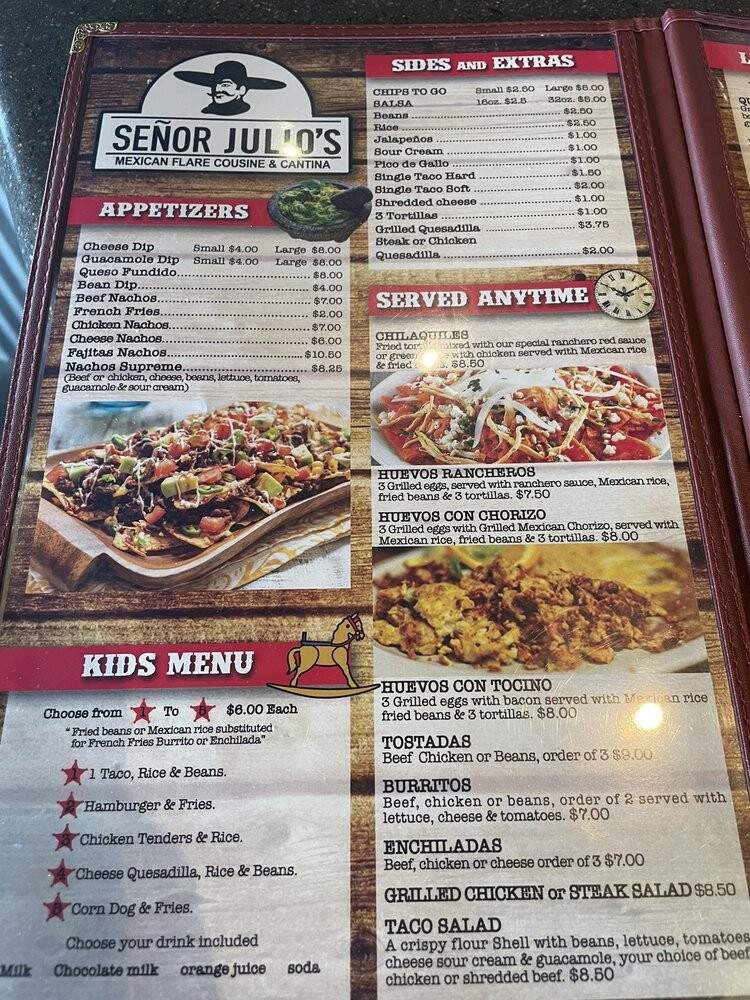 Senor Julio's Mexican Flare Couisine and Cantina - Moline, IL menu_pic