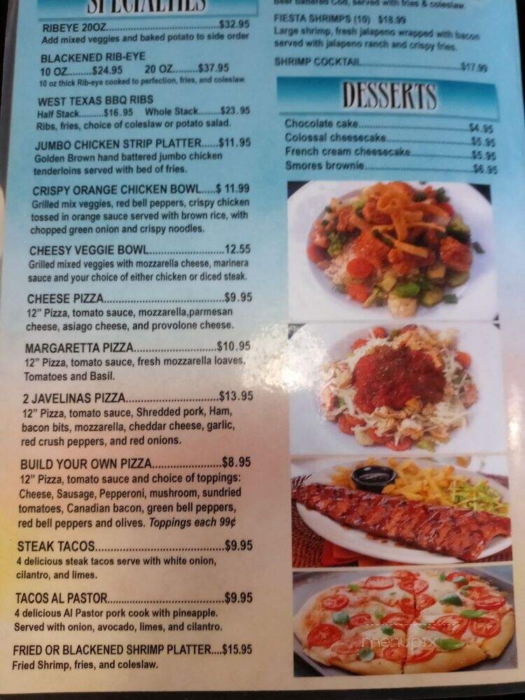 2 Javelinas Draft House - Pecos, TX menu_pic