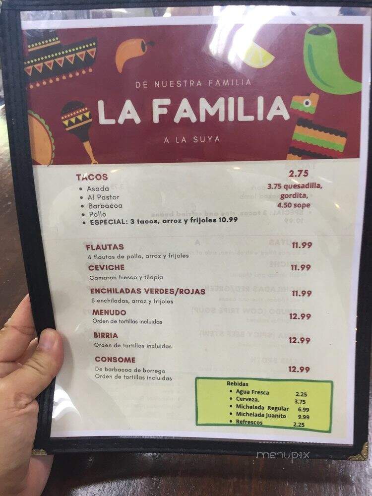La Familia Mexican Taqueria - Naples, FL menu_pic